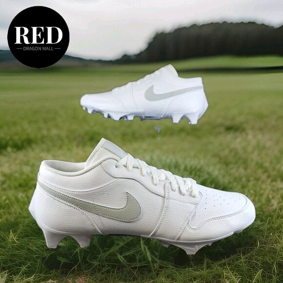 Nike Jordan 1 Low TD White Grey Fog Football Cleats FJ6245 101 - Men\'s Size 14.5 main image 4